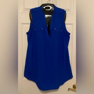 CACHE Blue Sleeveless Tunic Top, Shirt, Blouse Sz XL